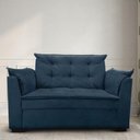 Ver imagem 1 de Sofá 2 Lugares para Sala Moderno Confortável Alicia Suede Azul Marinho