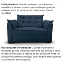 Ver imagem 4 de Sofá 2 Lugares para Sala Moderno Confortável Alicia Suede Azul Marinho