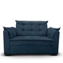 Ver imagem 2 de Sofá 2 Lugares para Sala Moderno Confortável Alicia Suede Azul Marinho