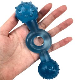 Brinquedo Mordedor Pet Halteres Cristal Grande Para Cães: Azul - 4