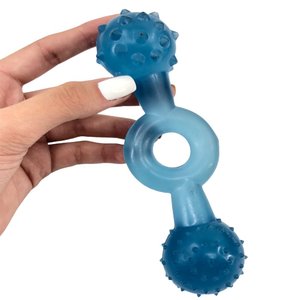 Brinquedo Mordedor Pet Halteres Cristal Grande Para Cães: Azul