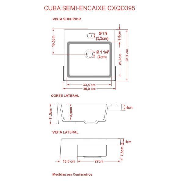 Kit Cuba XQ395 Válvula Click 1 1/2 Polegada Sifão Cromado Flexível Compace - 7
