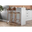 Ver imagem 1 de Balcão Ilha Cozinha Gourmet Bella 2613 120cm e 2 Banquetas 1747 Branco - Rose/areia/caramelo -
