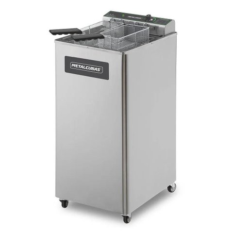 Fritadeira Elétrica Zona Fria com Pedestal Metalcubas 15 Litros 2 Cestos Pequenos 5000W 220V
