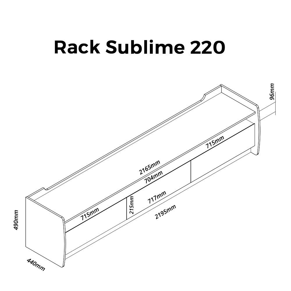 Rack para TV Sublime 220 Cinza Off White - Gelius - 3