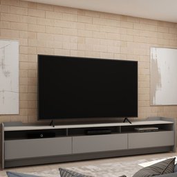 Rack para TV Sublime 220 Cinza Off White - Gelius - 1