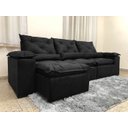 Ver imagem 3 de Sofá 5 Lugares Retrátil e Reclinável 2,70 Metros Alpoim Estofados Preto 204 Athenas