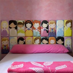 Cabeceira Modulada Estofada Princesas Cama Box Solteiro - 1
