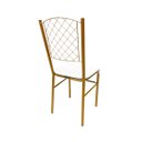 Ver imagem 4 de Cadeira para Cozinha reforçada cor Dourado Fosco assento branco encosto de grade Poltronas do Sul 19