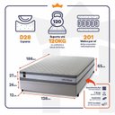 Ver imagem 3 de Conjunto Cama Box Casal c/ Molas Ensacadas Alpine Branco 138x188x65