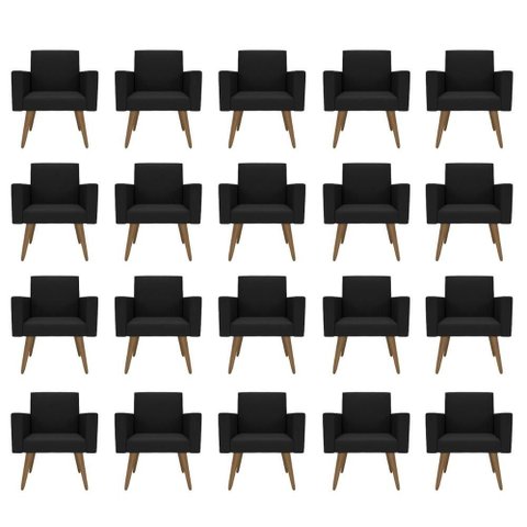 Kit 20 Poltronas: Elegância e Glamur Absolutos no Salão Preto