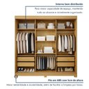 Ver imagem 5 de Guarda-Roupa Casal 6 Portas 4 Gavetas MDF com Pés Liss Marrom/Cinamomo