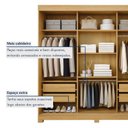 Ver mais imagens de Guarda-Roupa Casal 6 Portas 4 Gavetas MDF com Pés Liss Marrom/Cinamomo