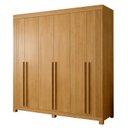 Ver imagem 2 de Guarda-Roupa Casal 6 Portas 4 Gavetas MDF com Pés Liss Marrom/Cinamomo