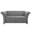 Ver imagem 2 de Sofá Recamier Divã Chesterfield 200cm Sofia Linho Cinza Capitonê- Mabe Magazine