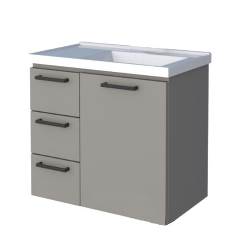 Gabinete para Banheiro em Aço Ameixa 0,62 Metros Cinza com Lavatório - P101212 - Cozimax Gabinete Pa