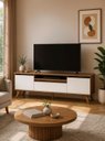 Ver imagem 2 de Rack para TV com Painel e Prateleira 180cm Retro MDF Freijó Dallas - On Móveis