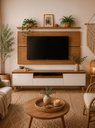 Ver imagem 1 de Rack para TV com Painel e Prateleira 180cm Retro MDF Freijó Dallas - On Móveis