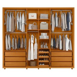 Guarda Roupa Casal Volpi Ripado 6 Portas Cinamomo - Madetec - 3