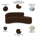 Ver imagem 3 de Sofá 4 Lugares para Sala 220cm Orgânico Wendi Suede Marrom I01 - Mpozenato