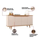 Ver imagem 3 de Aparador Buffet 4 Portas Kira Cor Off White E Noce
