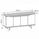 Ver imagem 2 de Aparador Buffet 4 Portas Kira Cor Off White E Noce