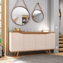 Ver imagem 6 de Aparador Buffet 4 Portas Kira Cor Off White E Noce