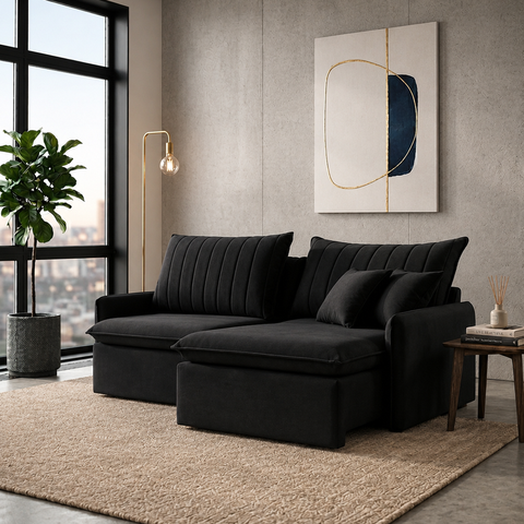 Sofá Madri Caixa Zero 220m - Preto