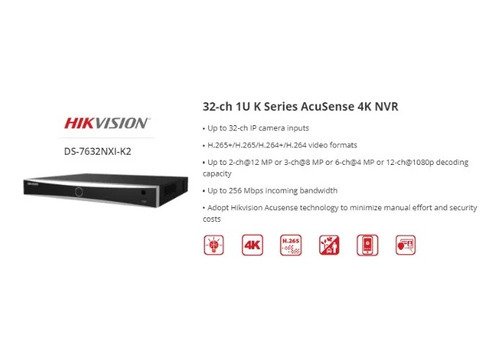 Hikvision Ds-7632nxi-k2 Preto 32 Canais Nvr 20 Tb - 2