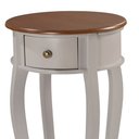 Ver imagem 2 de Mesa Lateral Redonda com 1 Gaveta e Prateleira 1035 Linz Móveis - Off White/imbuia Glazer