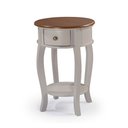 Ver imagem 1 de Mesa Lateral Redonda com 1 Gaveta e Prateleira 1035 Linz Móveis - Off White/imbuia Glazer