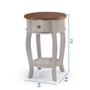 Ver imagem 4 de Mesa Lateral Redonda com 1 Gaveta e Prateleira 1035 Linz Móveis - Off White/imbuia Glazer