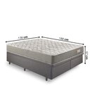 Ver imagem 3 de Base Box Baú Bipartido Casal 138x188 Linho Cinza com Colchão Ecoline D40 Espuma