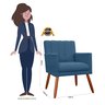 Kit 2 Poltrona Decorativa Miami Marinho para Sala de Estar Recepção - 4