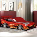 Ver imagem 1 de Cama Design Carro Solteiro com Colchão D20 Alta Qualidade:vermelho