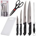 Ver imagem 1 de Kit Facas Tabua Tesoura Chaira de Inox Cabo Plastico 7 Pc