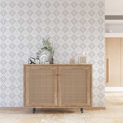 Papel de Parede Arabesco Branco Gh Papel de Parede 3,3m