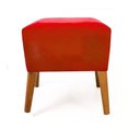 Ver imagem 1 de Puf Puff Quadrado Marrocos Suede Vermelho Pés Palito Castanho