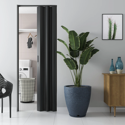 Porta Sanfonada de PVC Preto Relevo Plasbil 210x90cm - 4