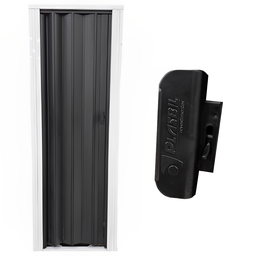 Porta Sanfonada de PVC Preto Relevo Plasbil 210x90cm - 3
