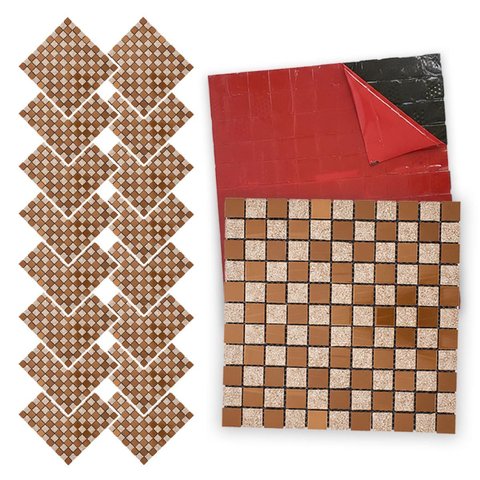 Pastilha De Vidro Autocolante Kit 16 Uni Parede Lavabo Box Banheiro Sala Decorativa Facil Aplicacao 