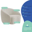 Ver mais imagens de Kit Divã Recamier Orgânico Marrocos 160cm Lado Direito e 1 Poltronas Amore Linho Bege