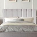 Ver imagem 2 de Cabeceira Cama Casal Queen Size 160 Cm Luna Linho e Frame Cor:cinza Claro