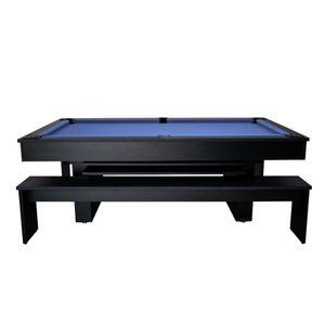 Mesa de Sinuca e Jantar com 2 Bancos - 2,00x1,10 - Azul Royal