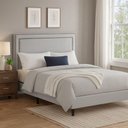 Ver imagem 2 de Cabeceira para Cama de Casal Isadora Linho Cinza Idf Decor Cinza
