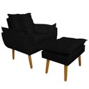 Ver imagem 1 de Conjunto Decorativo Poltrona com Puff Opala Suede Preto - Montanaris Decor Md Montanaris Decor