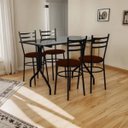 Ver imagem 2 de Conjunto Mesa Retangular 70x120cm Preta com 4 Cadeiras Epoxi