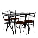 Ver imagem 1 de Conjunto Mesa Retangular 70x120cm Preta com 4 Cadeiras Epoxi