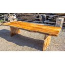 Ver imagem 2 de Mesa de Jantar Rústica Maciça em Madeira Plátano 200x90 - Mesa para 8 Pessoas