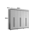 Ver imagem 5 de Guarda Roupa Casal 6 Portas (4 Frisadas) e 2 Gavetas C/ Pés Hawaii Naturale - Rufato
